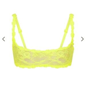 Skims Stretch Lace Scoop Bralette green highlight NWT XXS